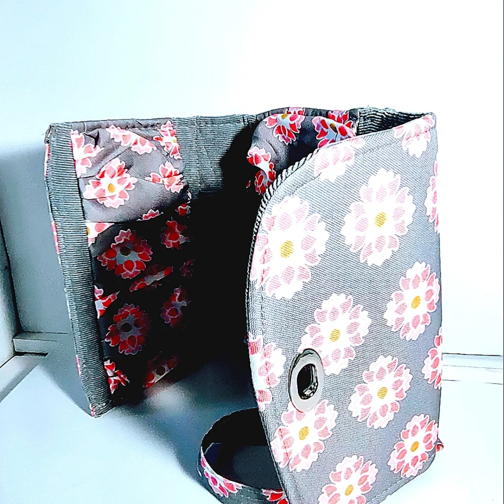 Lilly Bit foldable Pink and Grey Diaper Clutch with strap